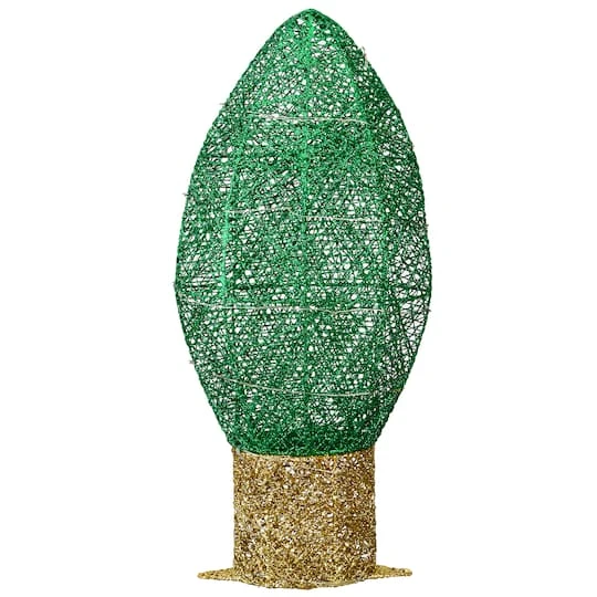 20" Pre-Lit Green Christmas Light Bulb Decoration 9 20" Pre-Lit Green Christmas Light Bulb Decoration - Image 7