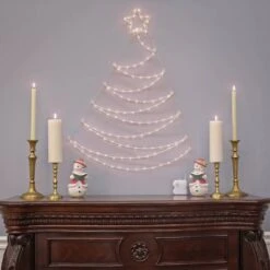 37" Pre-Lit LED Hanging Metal Wire Tree Decoration 10 37" Pre-Lit LED Hanging Metal Wire Tree Decoration -Michaels X-Mas Decor D619801S 2