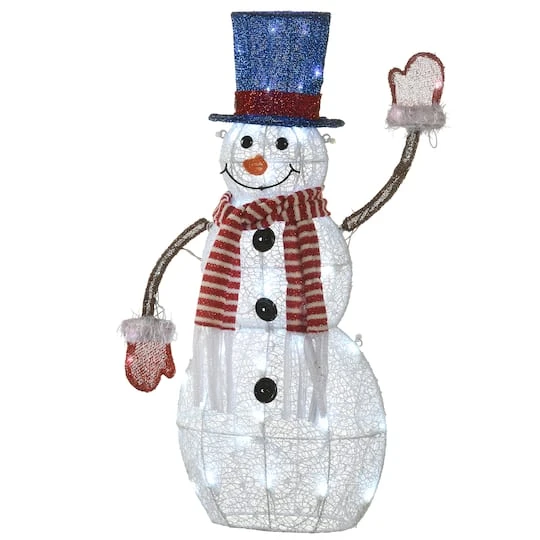 30" Pre-Lit Fabric Snowman 4 30" Pre-Lit Fabric Snowman - Image 2