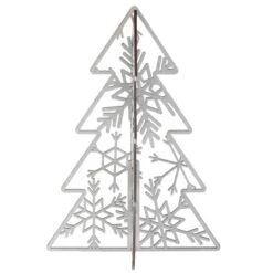 10" & 7" Silver Wood Christmas Trees Table Décor -Michaels X-Mas Decor D619825S 13