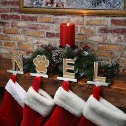 5" Gold Sparkle NOEL Stocking Holders, 4ct. 13 5" Gold Sparkle NOEL Stocking Holders, 4ct. -Michaels X-Mas Decor D619829S 12