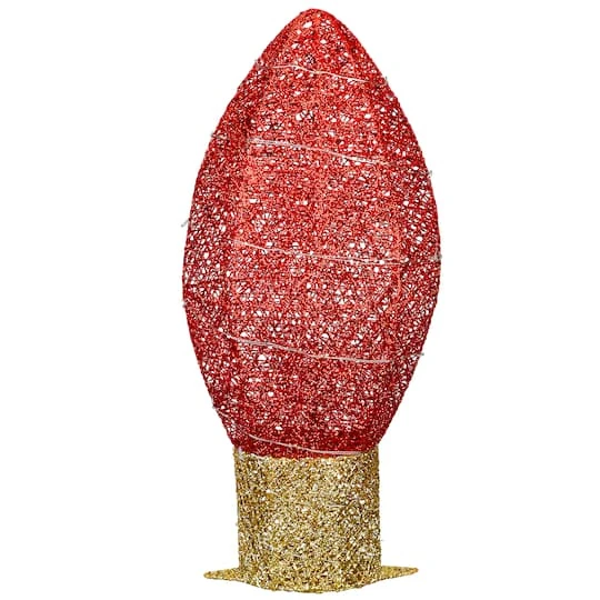 20" Pre-Lit LED Red Christmas Light Bulb Decoration 9 20" Pre-Lit LED Red Christmas Light Bulb Decoration - Image 7