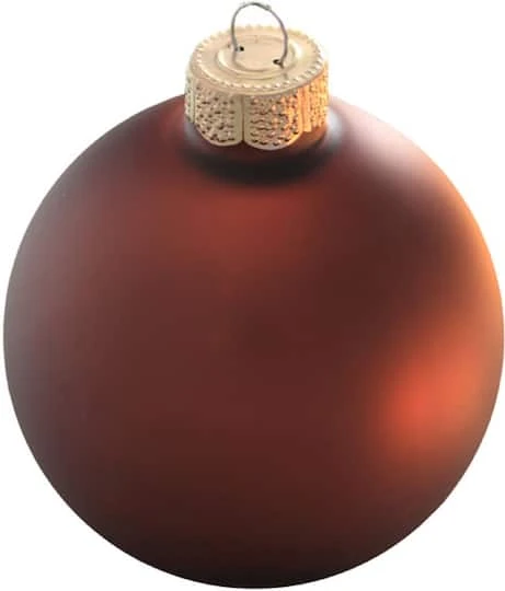 Whitehurst 4ct. 5" Matte Glass Ball Ornaments Chocolate Matte 4 Whitehurst 4ct. 5" Matte Glass Ball Ornaments Chocolate Matte - Image 2