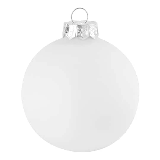 Whitehurst 4ct. 5" Matte Glass Ball Ornaments Snow White Matte 3 Whitehurst 4ct. 5" Matte Glass Ball Ornaments Snow White Matte