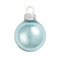 Whitehurst 4ct. 5" Shiny Glass Christmas Ornaments Baby Blue Shiny