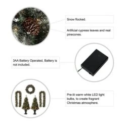 5-Piece Pre-Lit Glittered Pinecone Christmas Wreath, Garland & Flocked Christmas Tree, Warm White Lights 16 5-Piece Pre-Lit Glittered Pinecone Christmas Wreath, Garland & Flocked Christmas Tree, Warm White Lights -Michaels X-Mas Decor D652254S 4