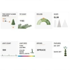 9ft. Pre-Lit Flocked Layered Spruce Artificial Christmas Tree, Warm White LED Lights 18 9ft. Pre-Lit Flocked Layered Spruce Artificial Christmas Tree, Warm White LED Lights -Michaels X-Mas Decor D652267S 11