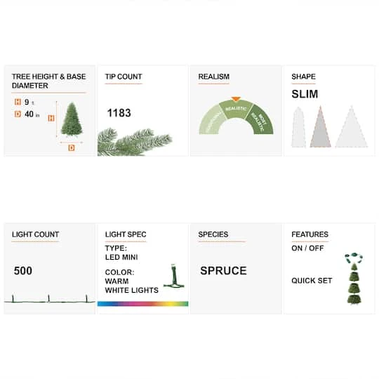 9ft. Pre-Lit Flocked Layered Spruce Artificial Christmas Tree, Warm White LED Lights 10 9ft. Pre-Lit Flocked Layered Spruce Artificial Christmas Tree, Warm White LED Lights - Image 8