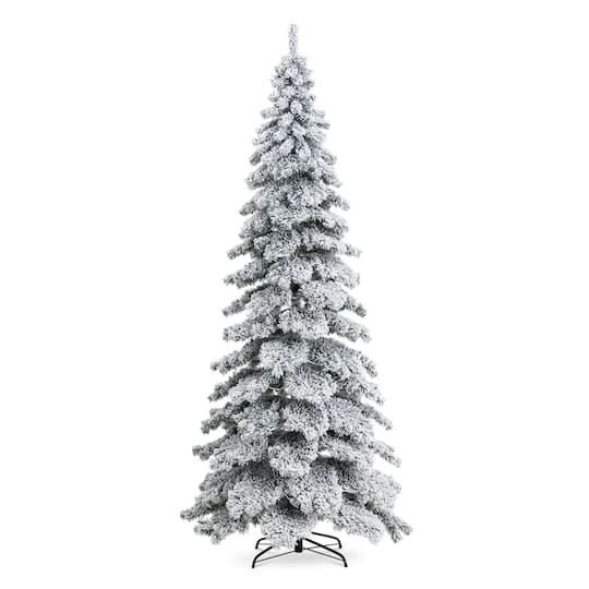 9ft. Pre-Lit Flocked Layered Spruce Artificial Christmas Tree, Warm White LED Lights 9 9ft. Pre-Lit Flocked Layered Spruce Artificial Christmas Tree, Warm White LED Lights - Image 7
