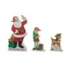 Glitzhome® Wooden Christmas Santa, Elf & Reindeer Table Décor Set
