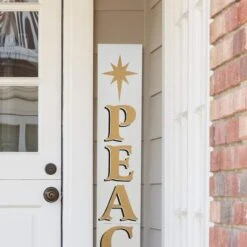 Glitzhome® 60'' PEACE Nativity Wooden Porch Sign -Michaels X-Mas Decor D652319S 4