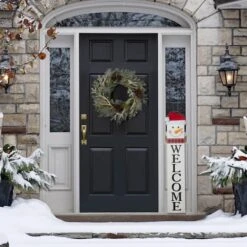 Glitzhome® 42.5'' Reversible Double-Sided Wooden Porch Sign 14 Glitzhome® 42.5'' Reversible Double-Sided Wooden Porch Sign -Michaels X-Mas Decor D652320S 3