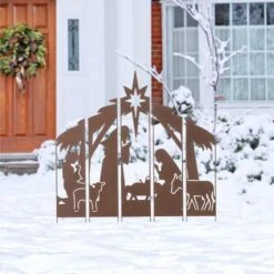 Glitzhome® 41.5'' Metal Nativity Combo Yardstake -Michaels X-Mas Decor D652330S 3