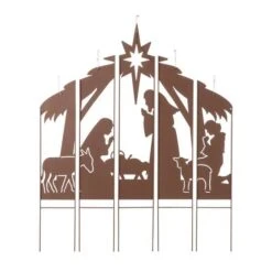 Glitzhome® 41.5'' Metal Nativity Combo Yardstake -Michaels X-Mas Decor D652330S 5