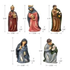 Glitzhome® Multicolor Resin Nativity Figurine Set -Michaels X-Mas Decor D652340S 6