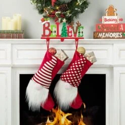 Glitzhome® 14.5'' BELIEVE Metal Christmas Stocking Holder -Michaels X-Mas Decor D652341S 3