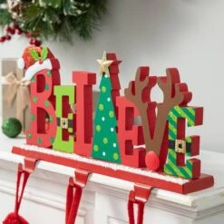 Glitzhome® 14.5'' BELIEVE Metal Christmas Stocking Holder -Michaels X-Mas Decor D652341S 5