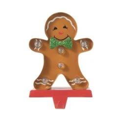 Glitzhome® 7.25'' Marquee LED Gingerbread Man Christmas Stocking Holder 18 Glitzhome® 7.25'' Marquee LED Gingerbread Man Christmas Stocking Holder -Michaels X-Mas Decor D652343S 7