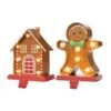 Glitzhome® Marquee LED Gingerbread House & Gingerbread Man Christmas Stocking Holder Set 1 Glitzhome® Marquee LED Gingerbread House & Gingerbread Man Christmas Stocking Holder Set -Michaels X-Mas Decor D652344S 1