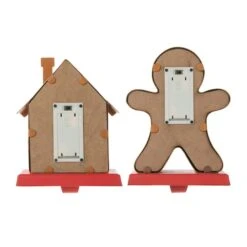 Glitzhome® Marquee LED Gingerbread House & Gingerbread Man Christmas Stocking Holder Set -Michaels X-Mas Decor D652344S 8