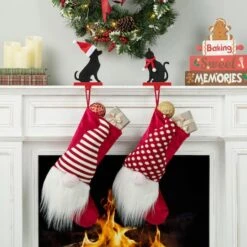 Glitzhome® Cat & Dog Metal Christmas Stocking Holder Set 14 Glitzhome® Cat & Dog Metal Christmas Stocking Holder Set -Michaels X-Mas Decor D652345S 3