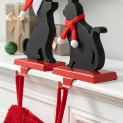 Glitzhome® Cat & Dog Metal Christmas Stocking Holder Set 16 Glitzhome® Cat & Dog Metal Christmas Stocking Holder Set -Michaels X-Mas Decor D652345S 5
