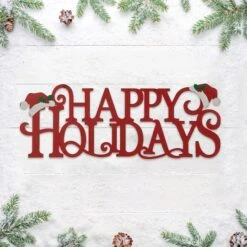 Glitzhome® 24'' HAPPY HOLIDAYS Metal Christmas Wall Décor -Michaels X-Mas Decor D652347S 3
