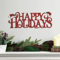 Glitzhome® 24'' HAPPY HOLIDAYS Metal Christmas Wall Décor -Michaels X-Mas Decor D652347S 4
