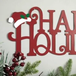 Glitzhome® 24'' HAPPY HOLIDAYS Metal Christmas Wall Décor -Michaels X-Mas Decor D652347S 5