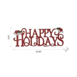 Glitzhome® 24'' HAPPY HOLIDAYS Metal Christmas Wall Décor -Michaels X-Mas Decor D652347S 8