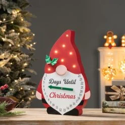 Glitzhome® 15'' Lighted Wooden Christmas Gnome Countdown Calendar 12 Glitzhome® 15'' Lighted Wooden Christmas Gnome Countdown Calendar -Michaels X-Mas Decor D652350S 2