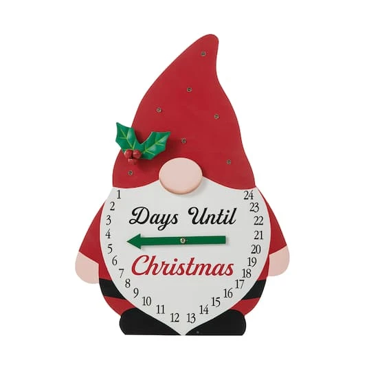 Glitzhome® 15'' Lighted Wooden Christmas Gnome Countdown Calendar 8 Glitzhome® 15'' Lighted Wooden Christmas Gnome Countdown Calendar - Image 6