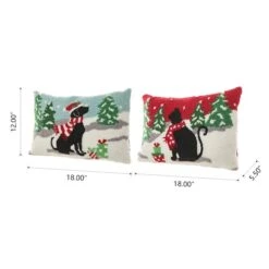 Glitzhome® Hooked Christmas Cat & Dog Pillows, 2ct. -Michaels X-Mas Decor D652354S 5