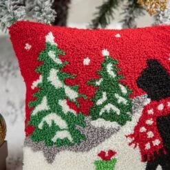 Glitzhome® Hooked Christmas Cat Pillow 13 Glitzhome® Hooked Christmas Cat Pillow -Michaels X-Mas Decor D652355S 3