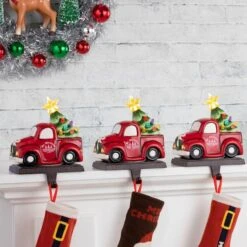 Red Truck Illuminated Stocking Hanger -Michaels X-Mas Decor D657833S 6