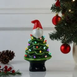 8.5" Nostalgic Ceramic Gnome Tree 7 8.5" Nostalgic Ceramic Gnome Tree -Michaels X-Mas Decor D657837S 2