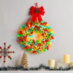 17" Nostalgic LED Bulb Wreath -Michaels X-Mas Decor D657840S 2