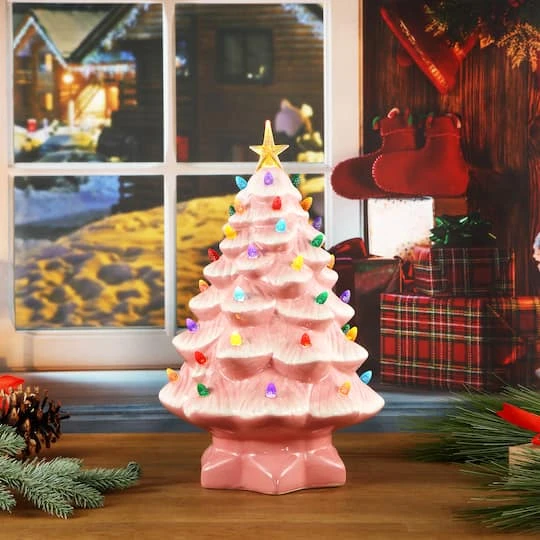 14" Pink Nostalgic Christmas Tree 5 14" Pink Nostalgic Christmas Tree - Image 3