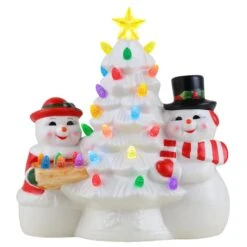 9.25" Mr. & Mrs. Snowman Nostalgic Tree
