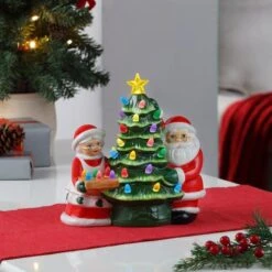 9.25" Santa & Mrs. Claus Nostalgic Tree -Michaels X-Mas Decor D657854S 2