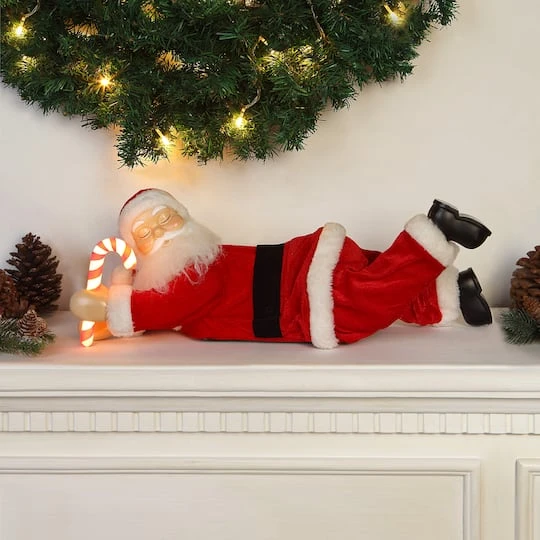 19.5" Lighted Sleeping Santa 5 19.5" Lighted Sleeping Santa - Image 3
