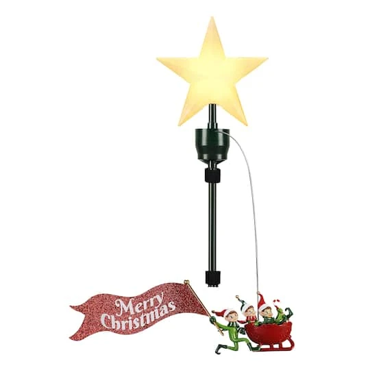 Elves In Sleigh Animated Tree Topper 5 Elves In Sleigh Animated Tree Topper - Image 3