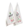 DII® Naughty Nice Printed Dishtowel Set -Michaels X-Mas Decor D658335S 1