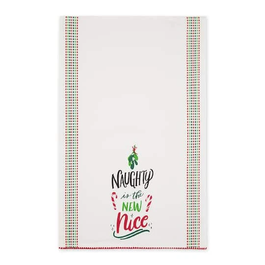 DII® Naughty Nice Printed Dishtowel Set 5 DII® Naughty Nice Printed Dishtowel Set - Image 3