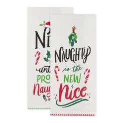 DII® Naughty Nice Printed Dishtowel Set 11 DII® Naughty Nice Printed Dishtowel Set -Michaels X-Mas Decor D658335S 3