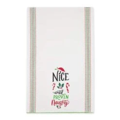 DII® Naughty Nice Printed Dishtowel Set 12 DII® Naughty Nice Printed Dishtowel Set -Michaels X-Mas Decor D658335S 4