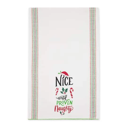 DII® Naughty Nice Printed Dishtowel Set 7 DII® Naughty Nice Printed Dishtowel Set - Image 5