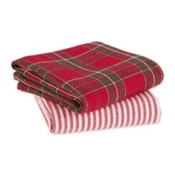 DII® Vintage Tartan Dishtowel Set -Michaels X-Mas Decor D658337S 2