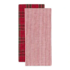 DII® Vintage Tartan Dishtowel Set -Michaels X-Mas Decor D658337S 3