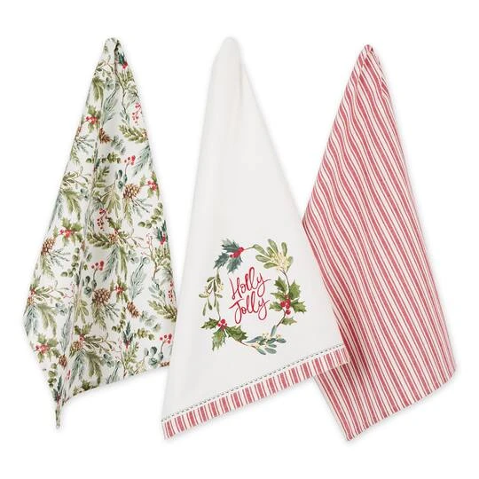 DII® Holly Jolly Sprigs Dishtowel Set 3 DII® Holly Jolly Sprigs Dishtowel Set